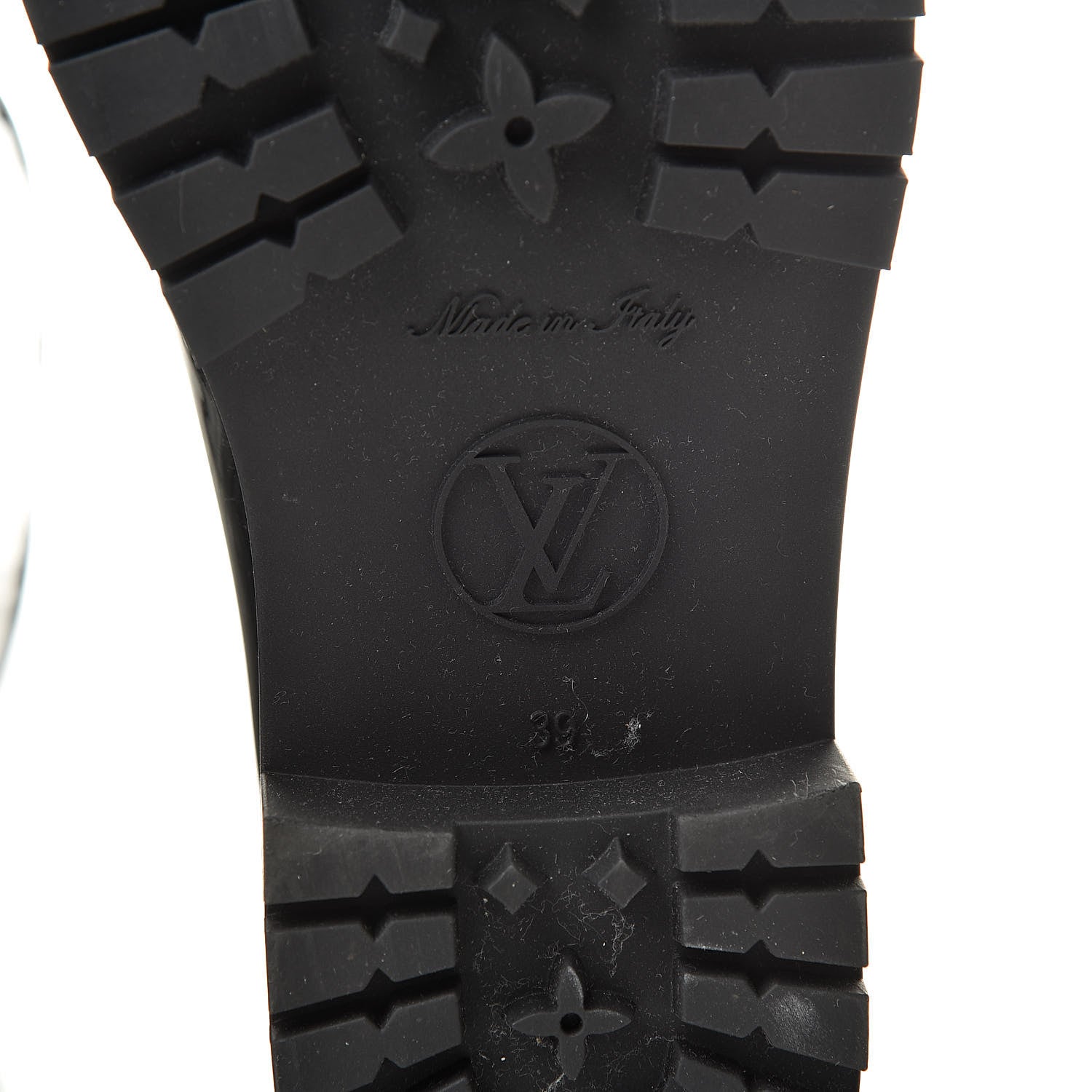 Louis Vuitton Rubber Embossed Monogram Drops Flat Half Boots 39 Black 6 of 8