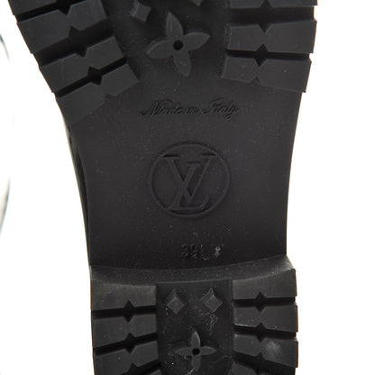 Louis Vuitton Rubber Embossed Monogram Drops Flat Half Boots 39 Black 6 of 8
