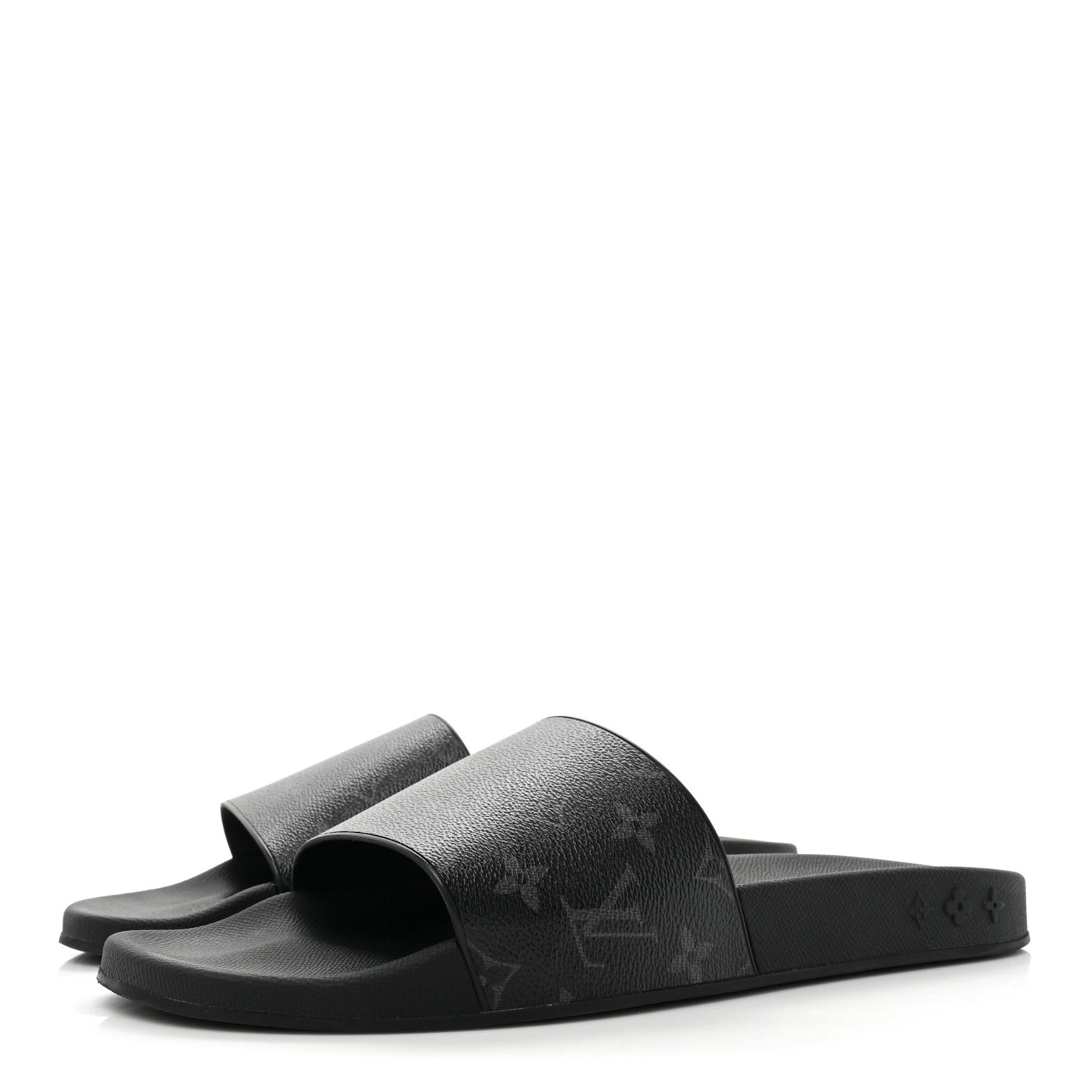 Rubber Monogram Eclipse Mens Waterfront Mules 11 Black