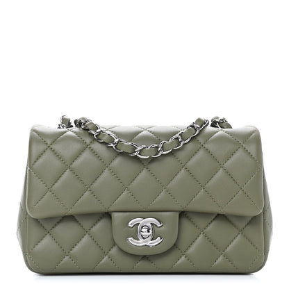 Chanel Lambskin Quilted Mini Rectangular Flap Green 1 of 9