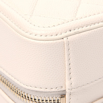 Chanel Caviar Quilted CC North South Filigree Vanity Case Light Beige 12 of 15