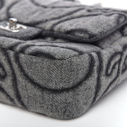Chanel Denim Embossed CC Logo Print Mini Single Flap Black 9 of 9