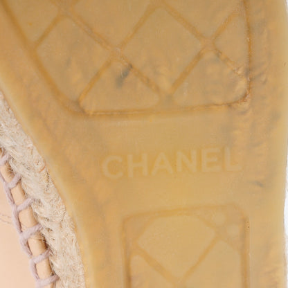Chanel Lambskin CC Espadrilles 37 Beige Black 6 of 9