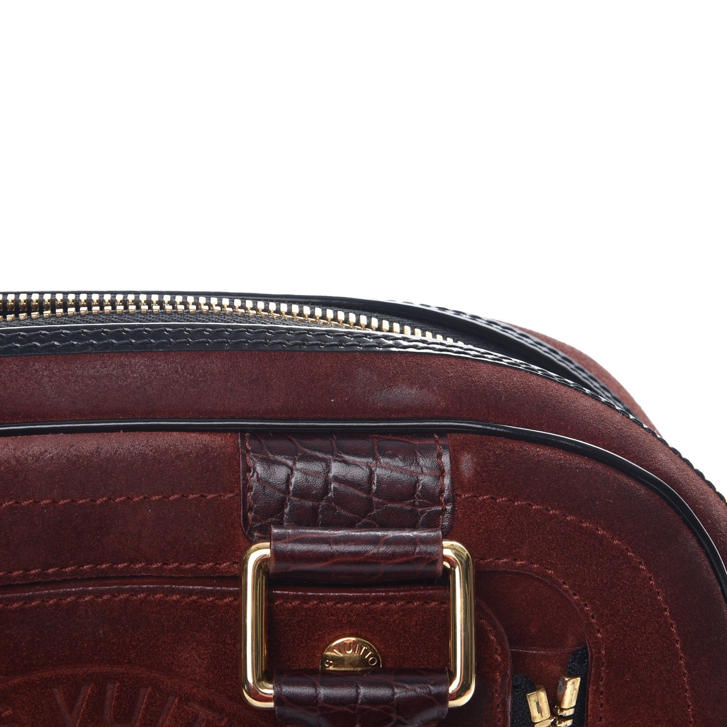 Louis Vuitton Suede Stamped Havane Bowler PM Brun 13 of 17