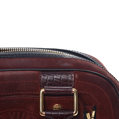 Louis Vuitton Suede Stamped Havane Bowler PM Brun 13 of 17