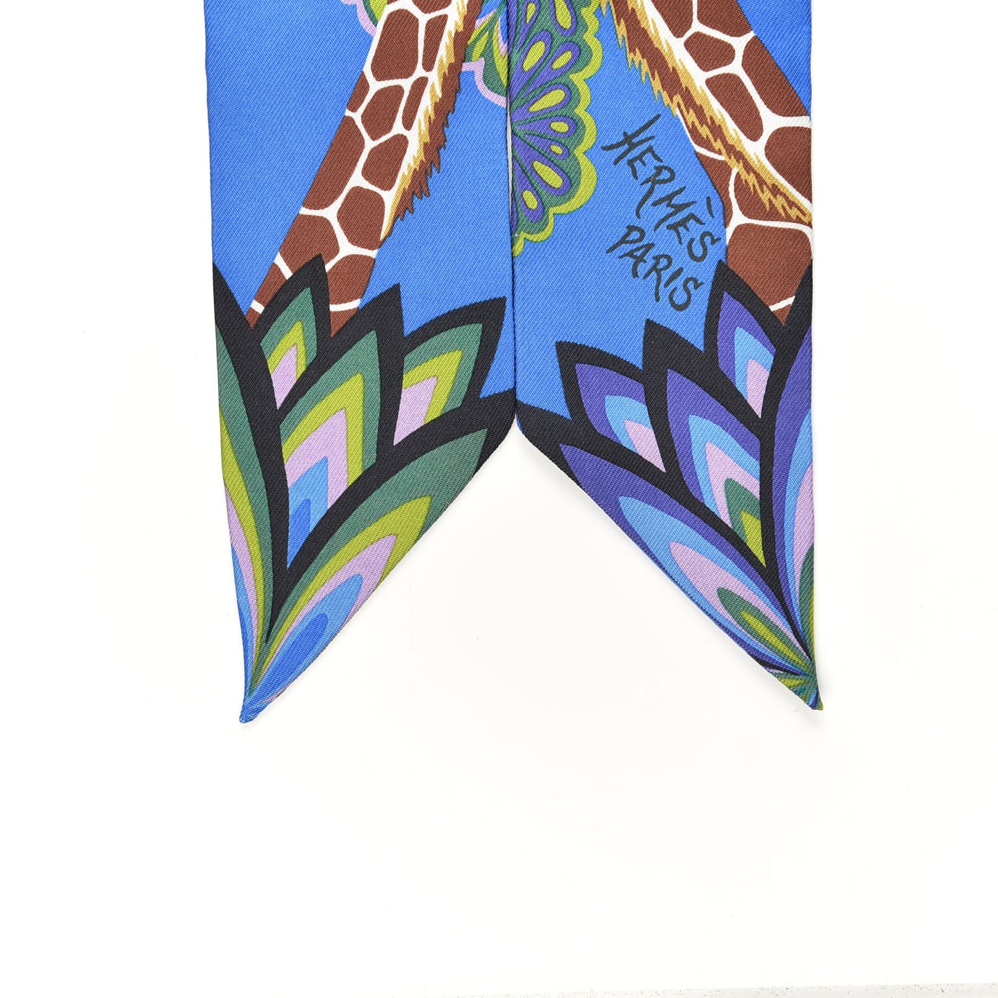 Silk The Three Graces Twilly Bleu Vert Marron