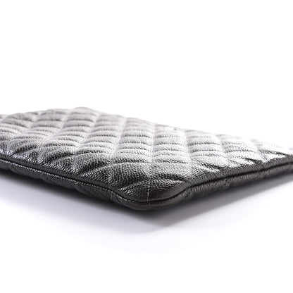 Chanel Caviar Quilted Medium Cosmetic Case Charcoal 6 of 10