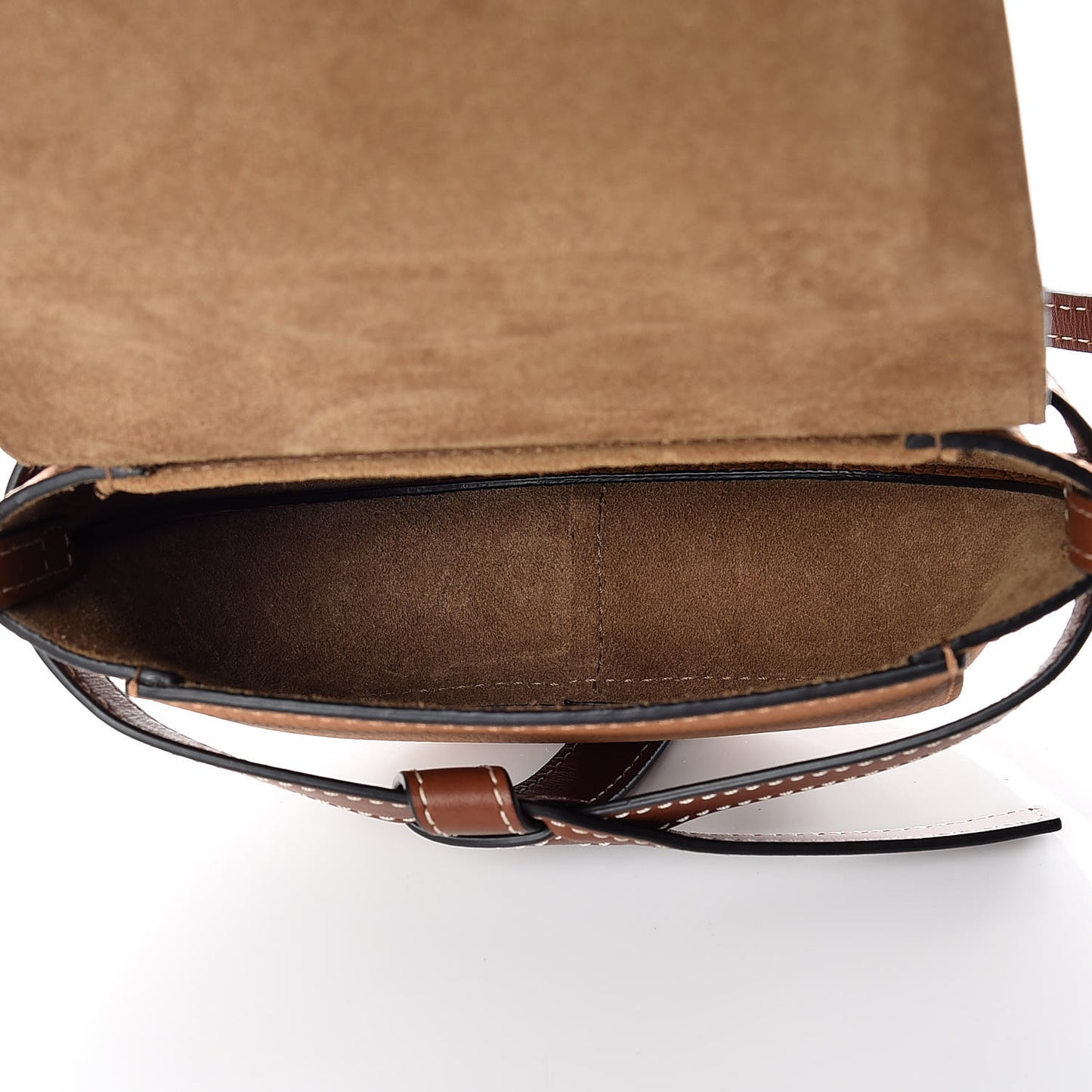 Grained Calfskin Mini Gate Crossbody Bag Caramel Pecan