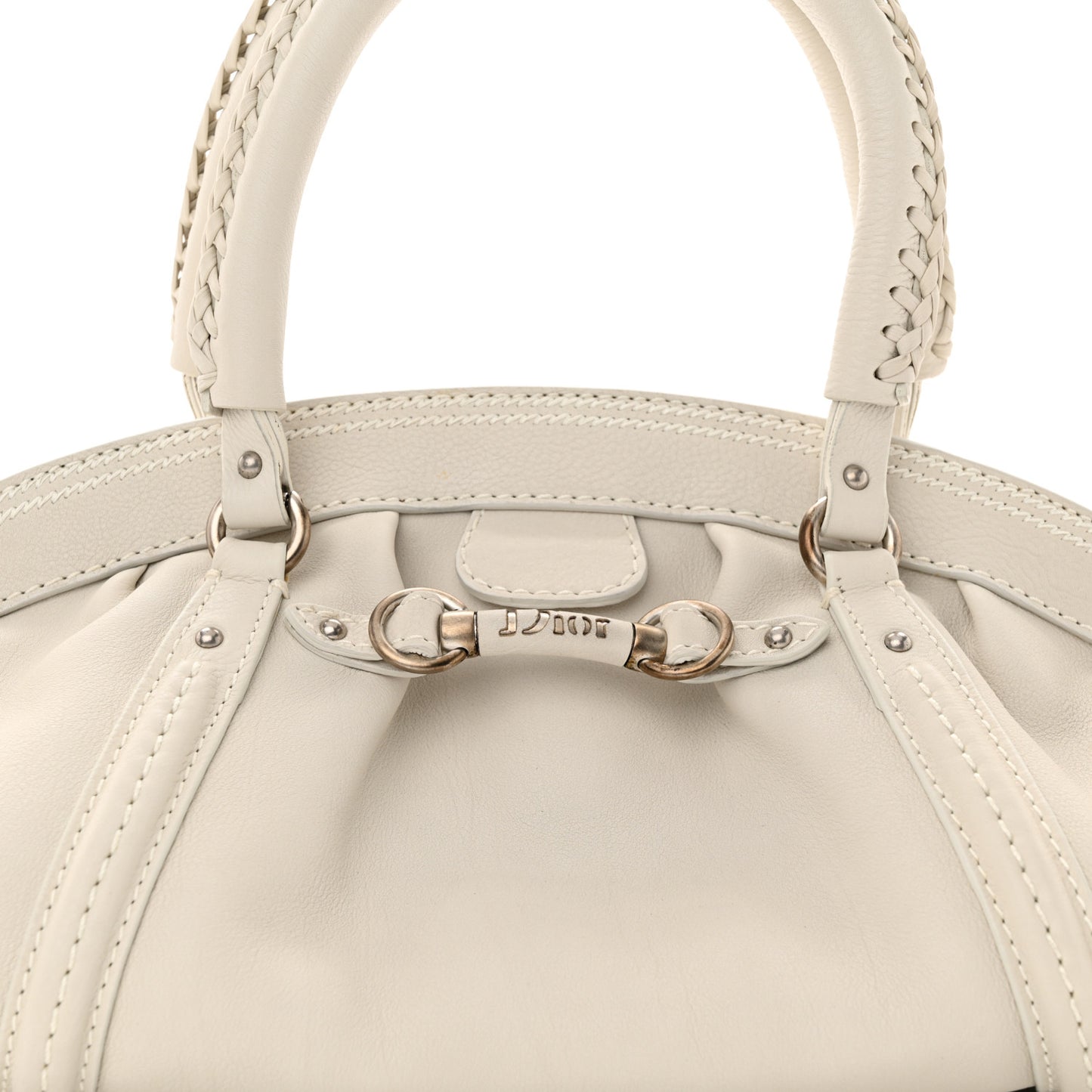 Calfskin My Dior Frame Pocket Satchel White