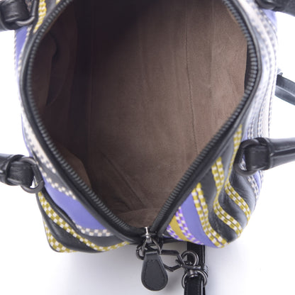 Bottega Veneta Nappa Diagonal Stripe Boston Lavender Black Multi 5 of 12