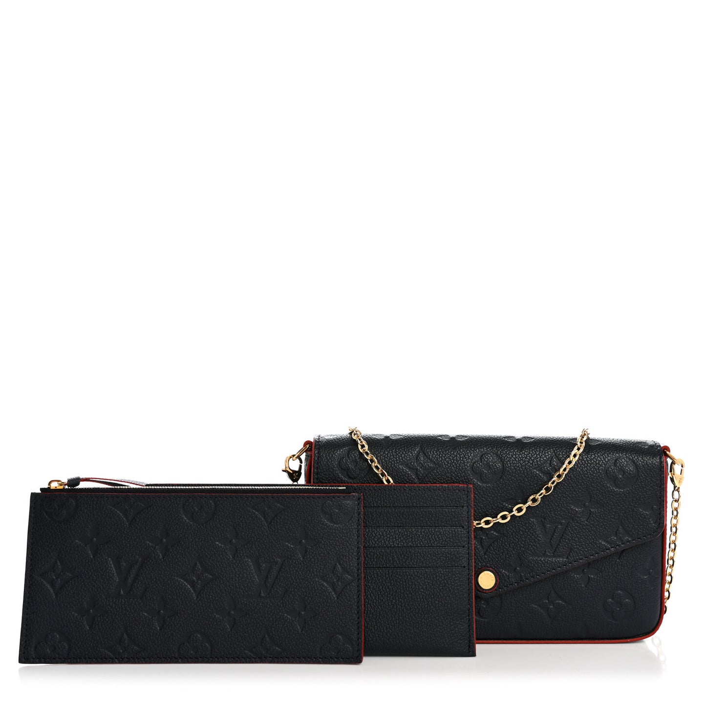 Empreinte Pochette Felicie Chain Wallet Marine Rouge