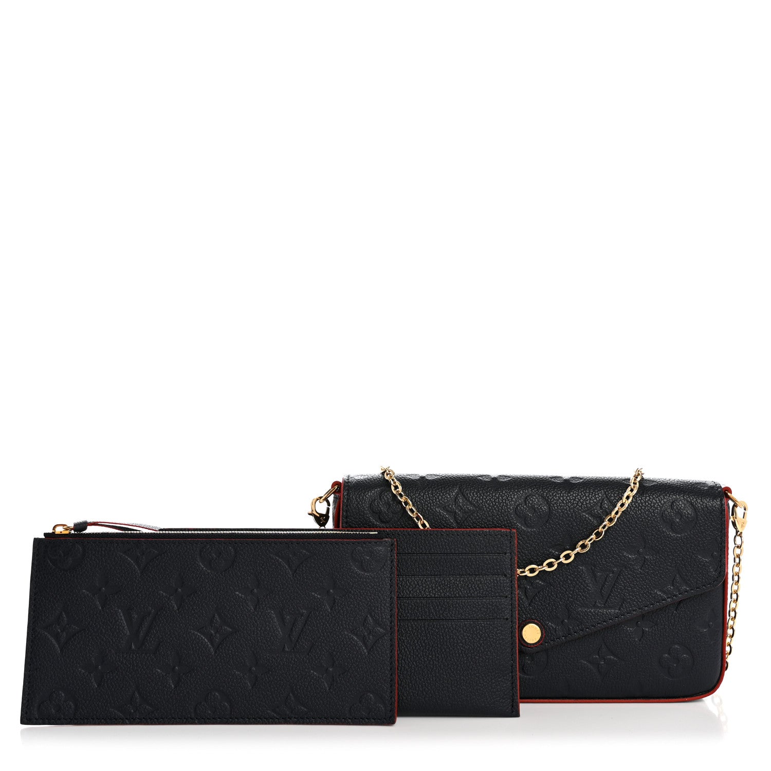 Louis Vuitton Empreinte Pochette Felicie Chain Wallet Marine Rouge 3 of 11