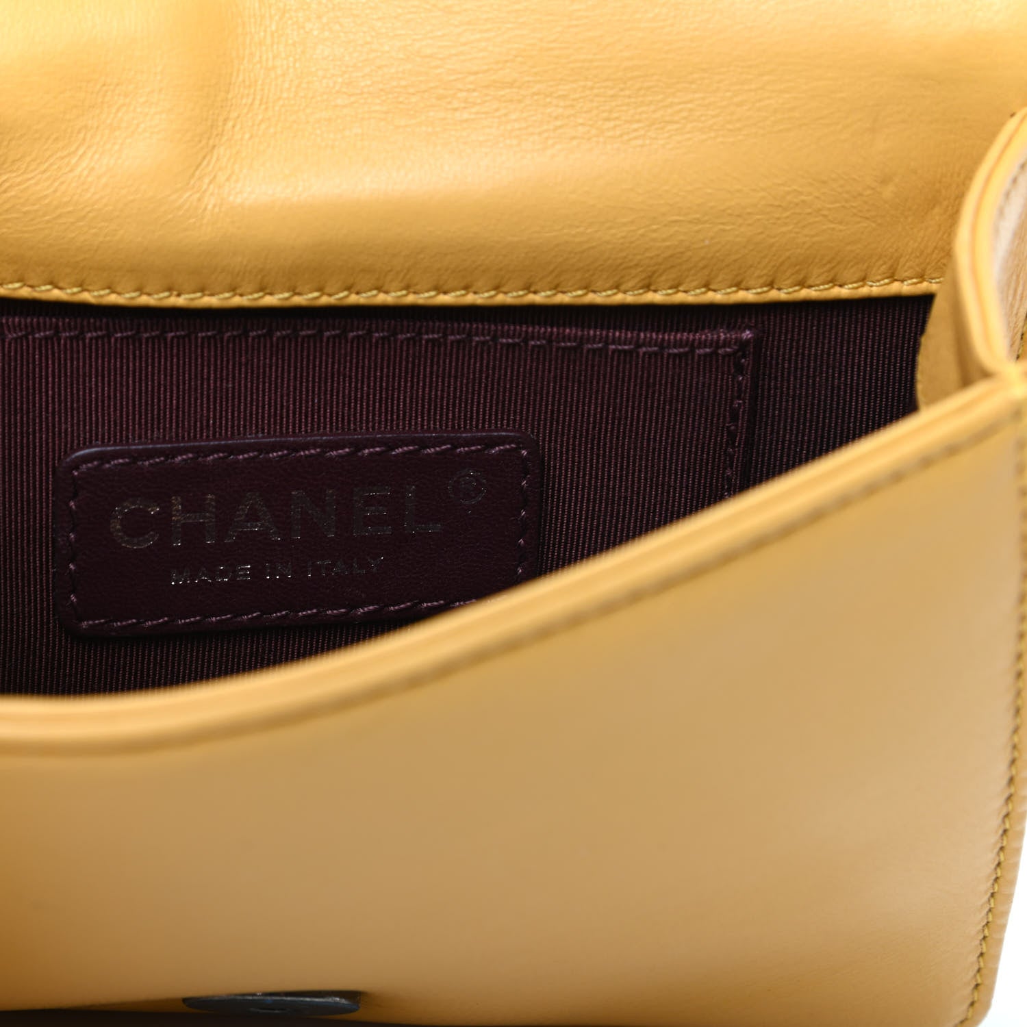 Chanel Lambskin Plexiglass Boy Brick Flap Yellow 6 of 9