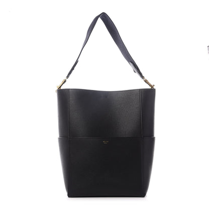 Celine Soft Grained Calfskin Sangle Bucket Bag Black 1 of 7