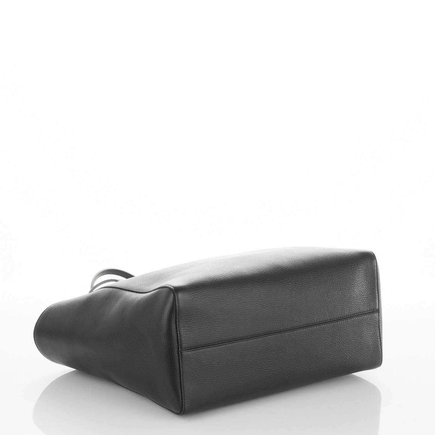 Pebbled Calfskin Medium Swing Tote Black