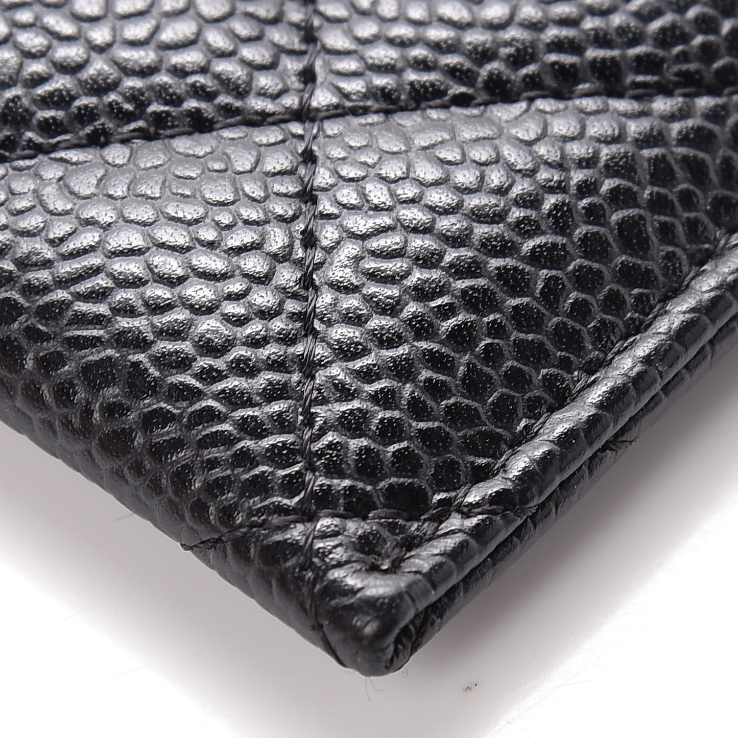 Caviar Quilted Card Holder Black