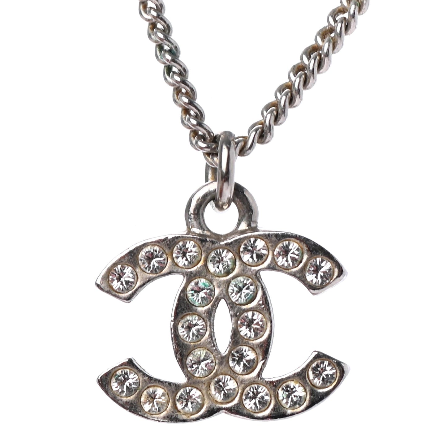 Crystal CC Necklace Silver