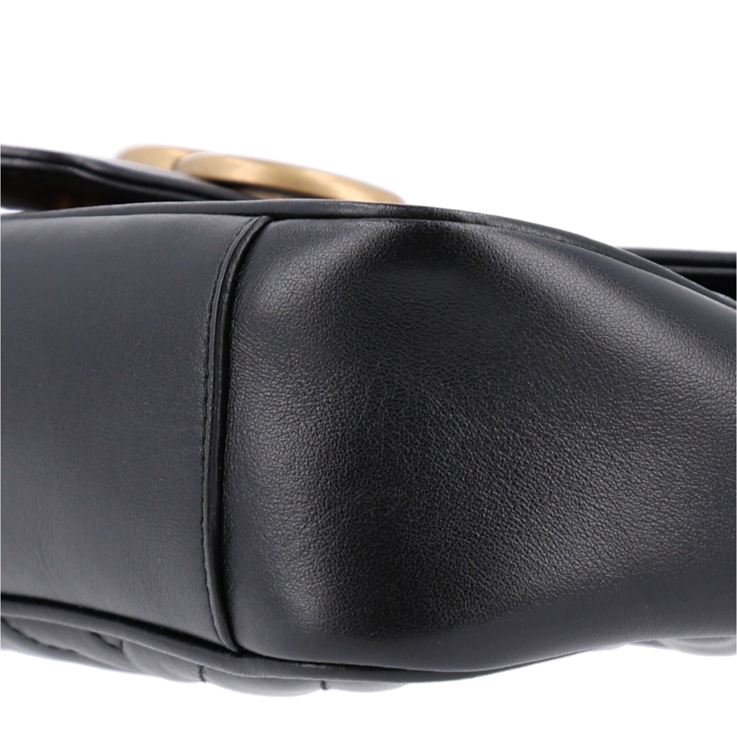 Calfskin Matelasse Small GG Marmont Shoulder Bag Black