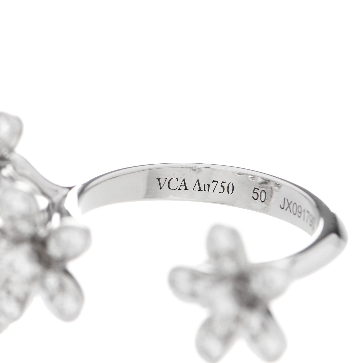 Van Cleef & Arpels 18K White Gold Diamond Socrate Between the Finger Ring 50 5.25 5 of 7