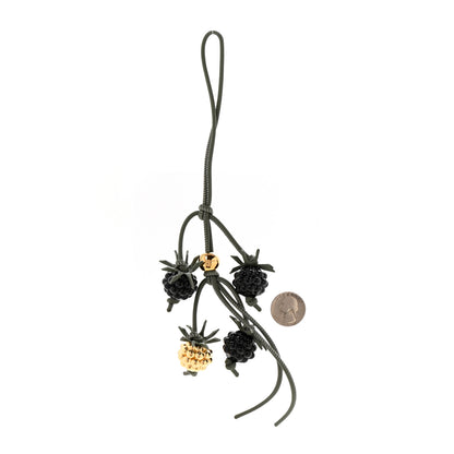 Loewe Calfskin Berry Bag Charm Green Black 2 of 3