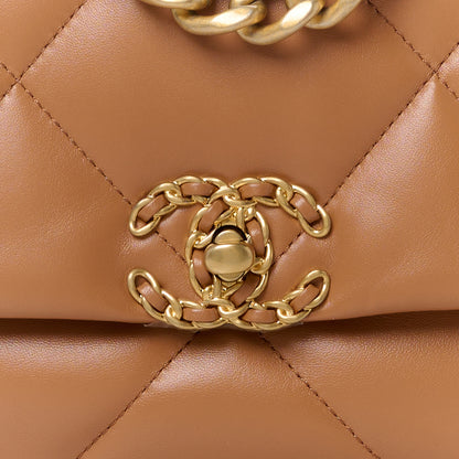 Chanel Lambskin Quilted Medium Chanel 19 Flap Brown 9 of 12