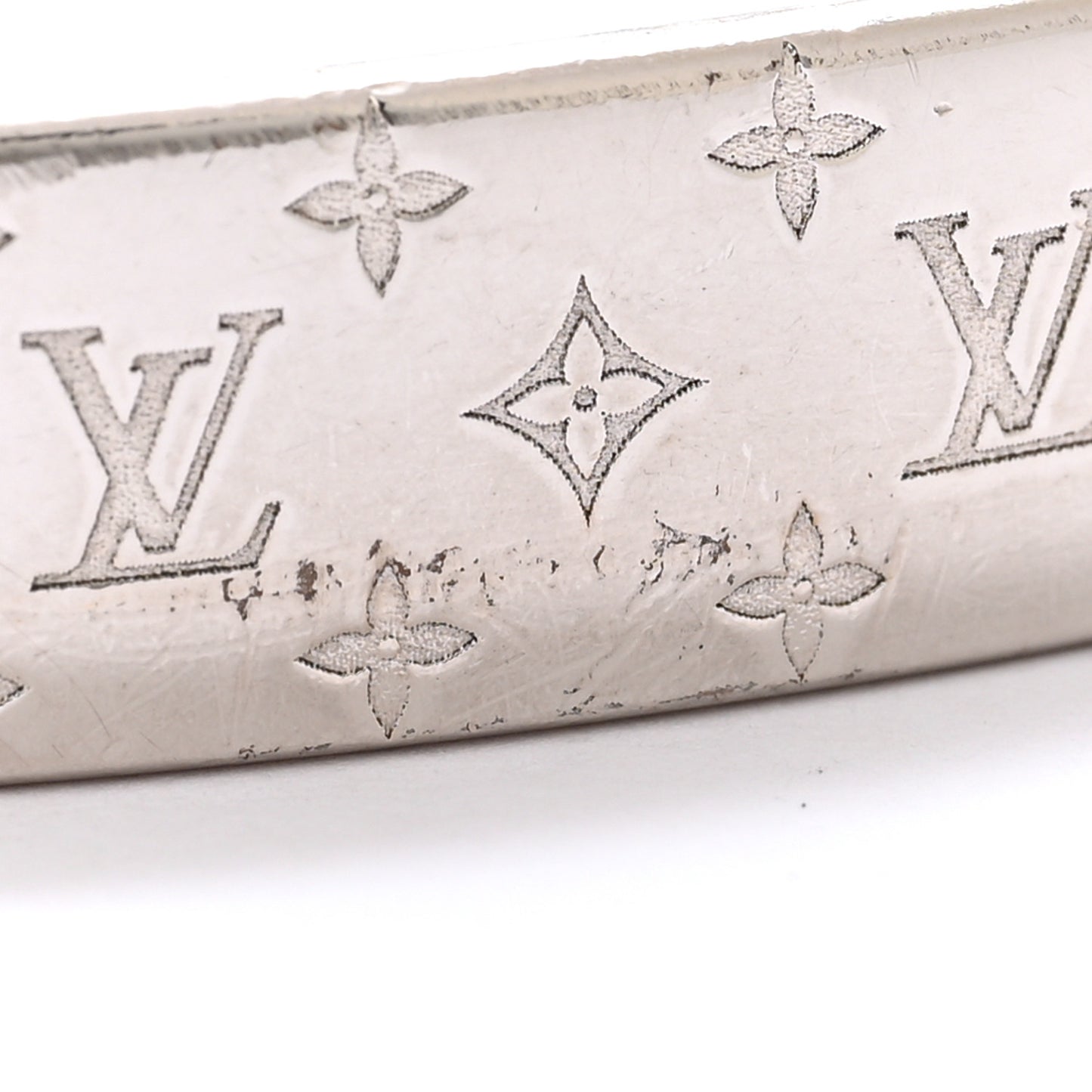 Brass Palladium Plated Nanogram Cuff M Silver