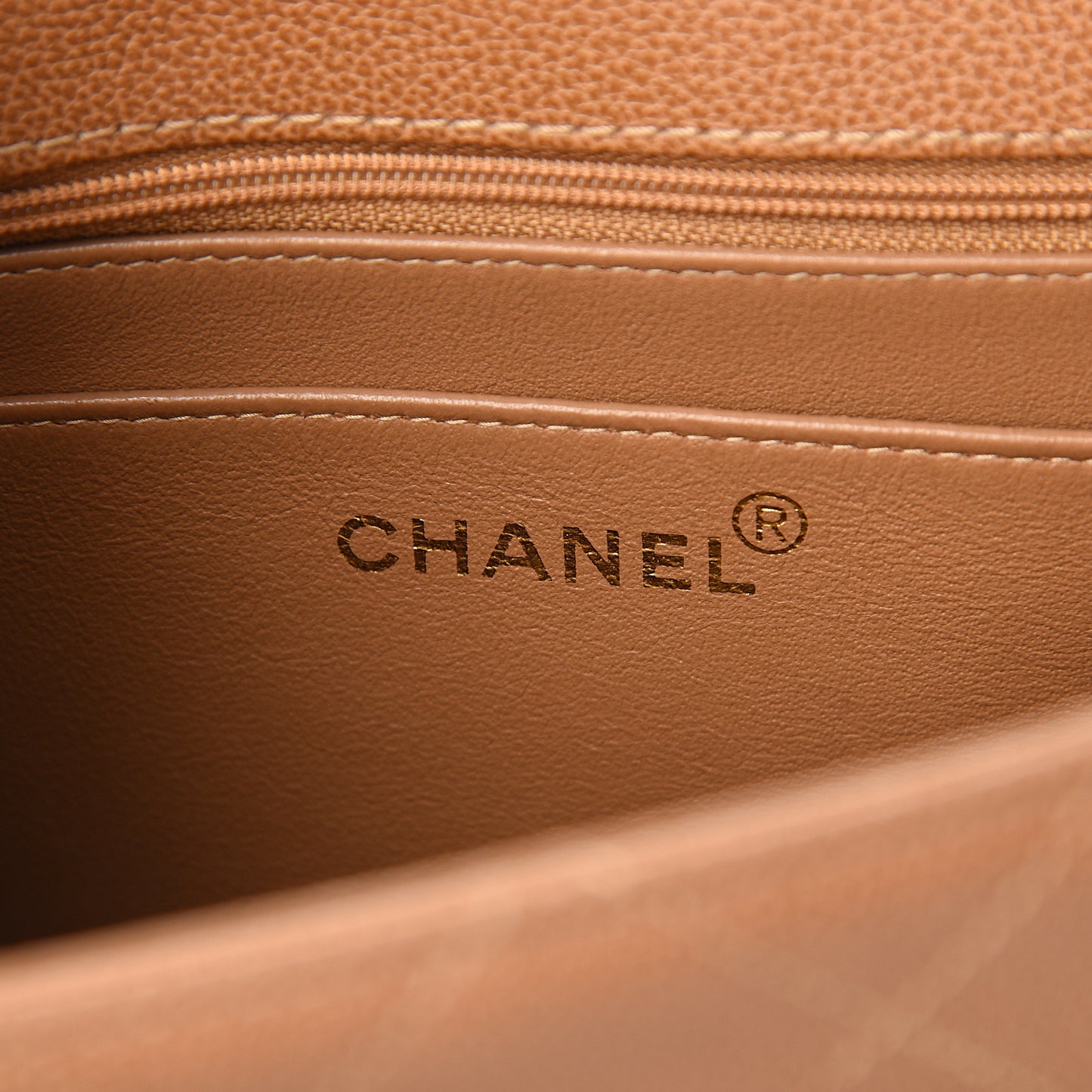Calfskin Stitched Mademoiselle Flap Brown