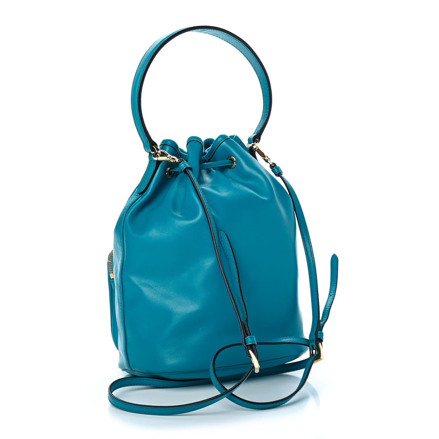 Prada Light Calfskin Saffiano Mini Bucket Crossbody Bag Voyage 3 of 10
