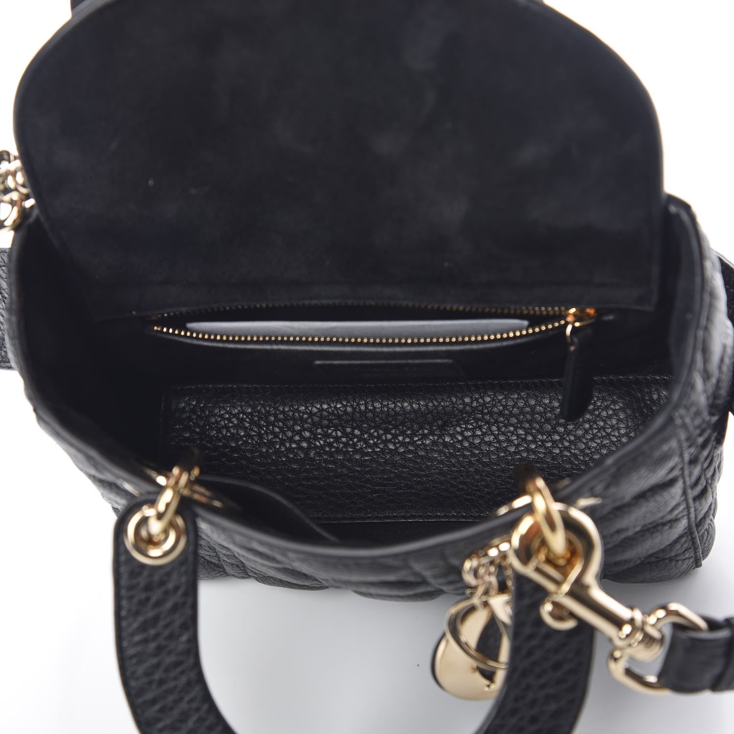 Christian Dior Grained Calfskin Cannage Small Supple Lady Dior Black 7 of 9