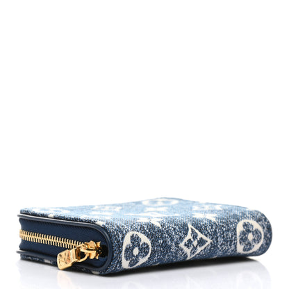 Louis Vuitton Denim Monogram Jacquard Zippy Coin Purse Bleu 3 of 6