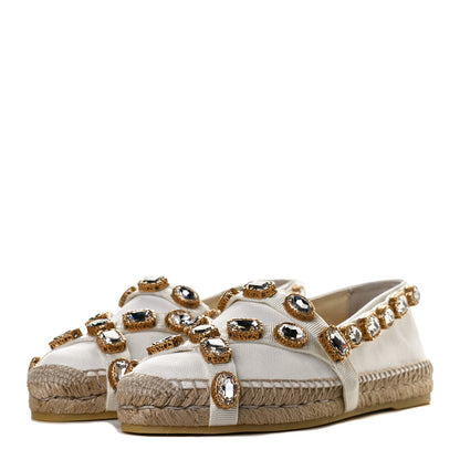 Gucci Canvas Crystal Embellished Espadrilles 39 Great White 3 of 11