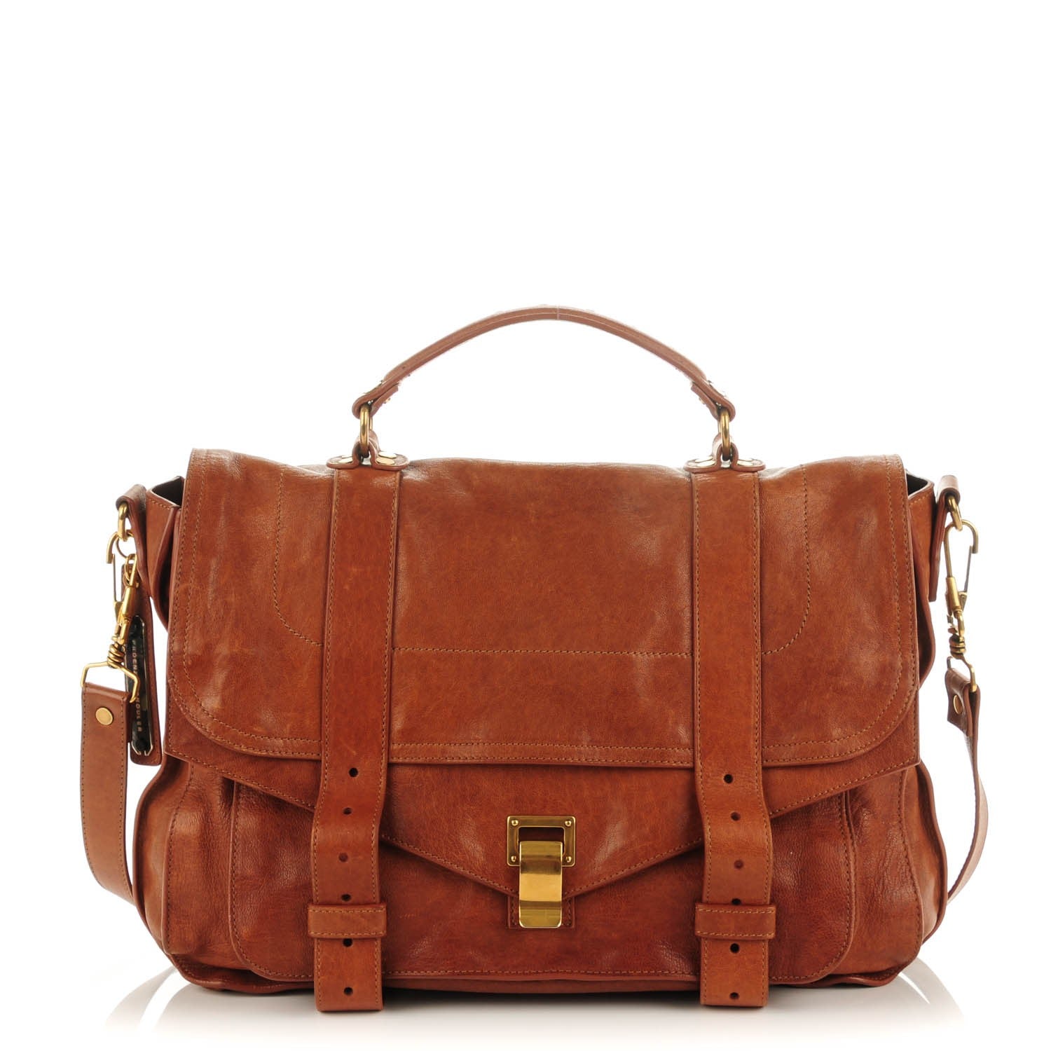 Proenza Schouler Lambskin Large PS1 Satchel Saddle 1 of 9