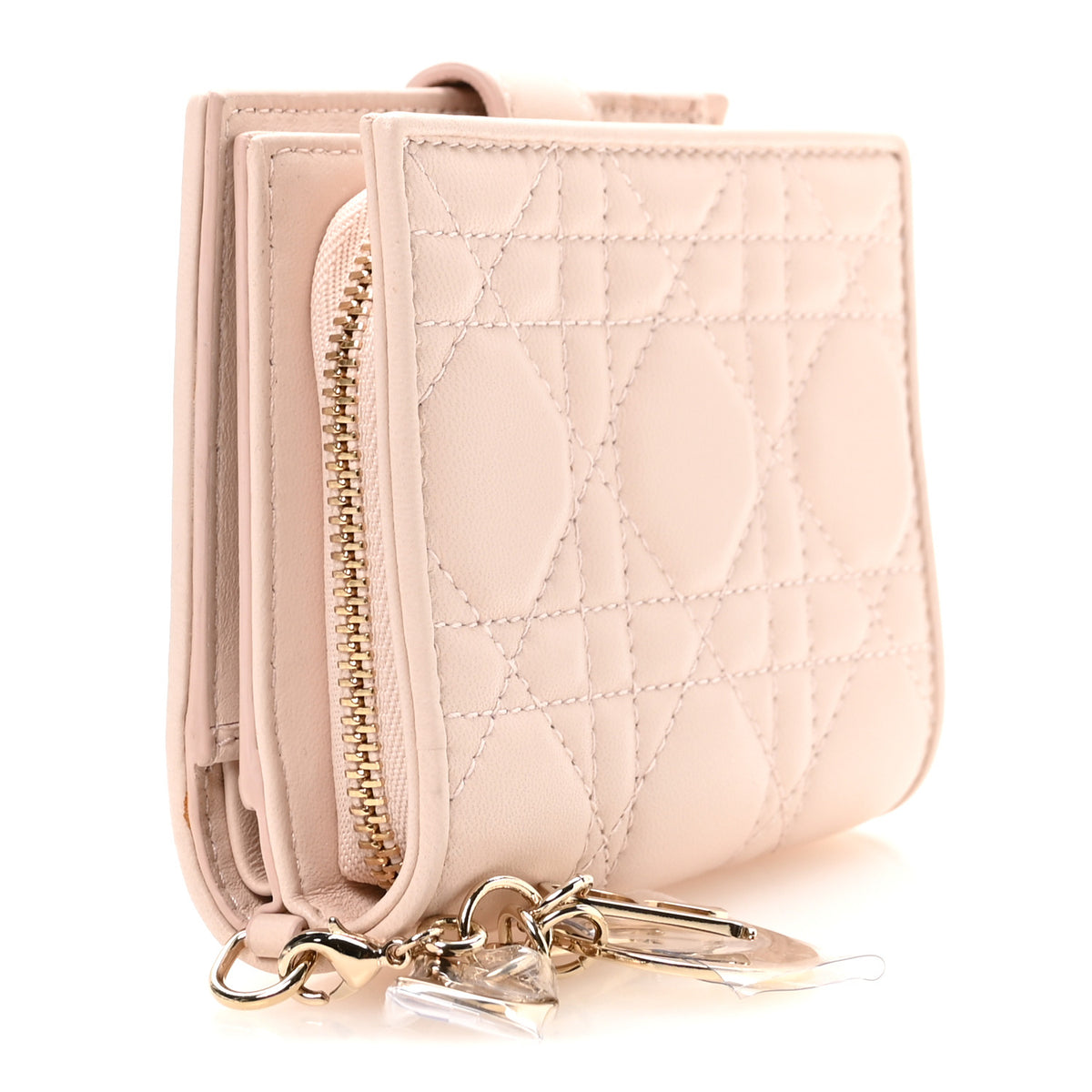 Christian Dior Lambskin Cannage Lady Dior Eden Wallet Rose Poudre 3 of 7