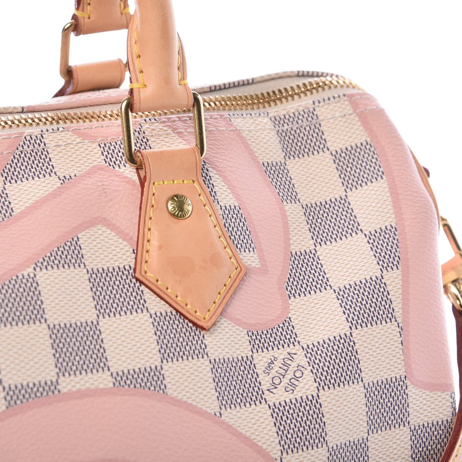 Louis Vuitton Damier Azur Tahitienne Speedy Bandouliere 30 Rose Ballerine 23 of 26