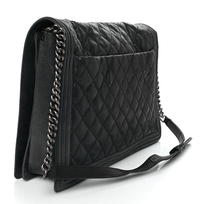 Chanel Goatskin Quilted Large Gentle Boy Flap Black 3 of 9