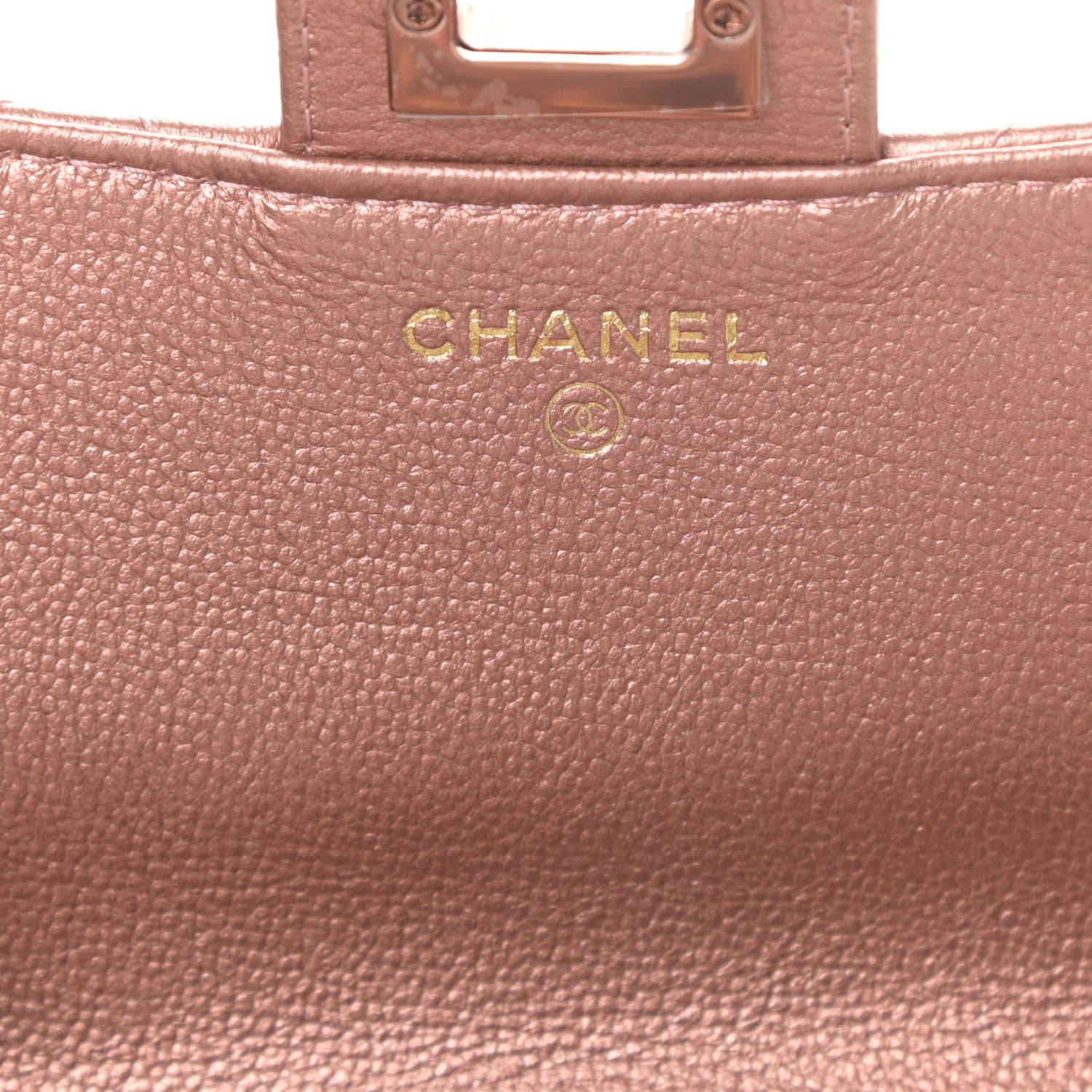 Chanel Metallic Grained Calfskin Quilted 2.55 Reissue Phone Holder With Chain Copper 7 of 13