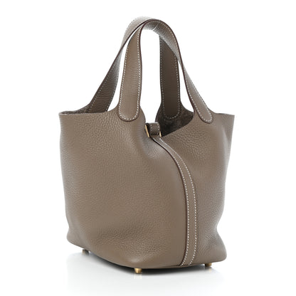 Hermes Taurillon Clemence Picotin Lock 18 PM Etoupe 3 of 10