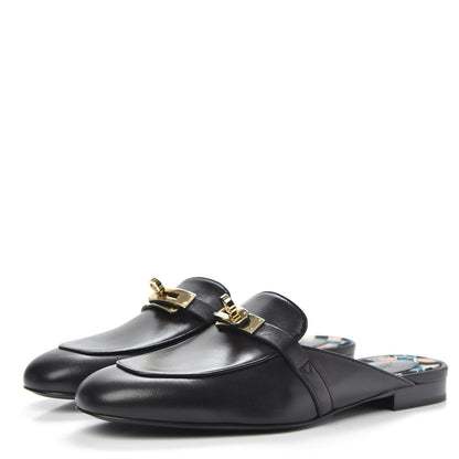 Hermes Goatskin Oz Mules 37.5 Black 3 of 8