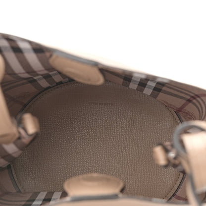 Burberry Haymarket Check Colours Small Lorne Bucket Crossbody Beige 5 of 10