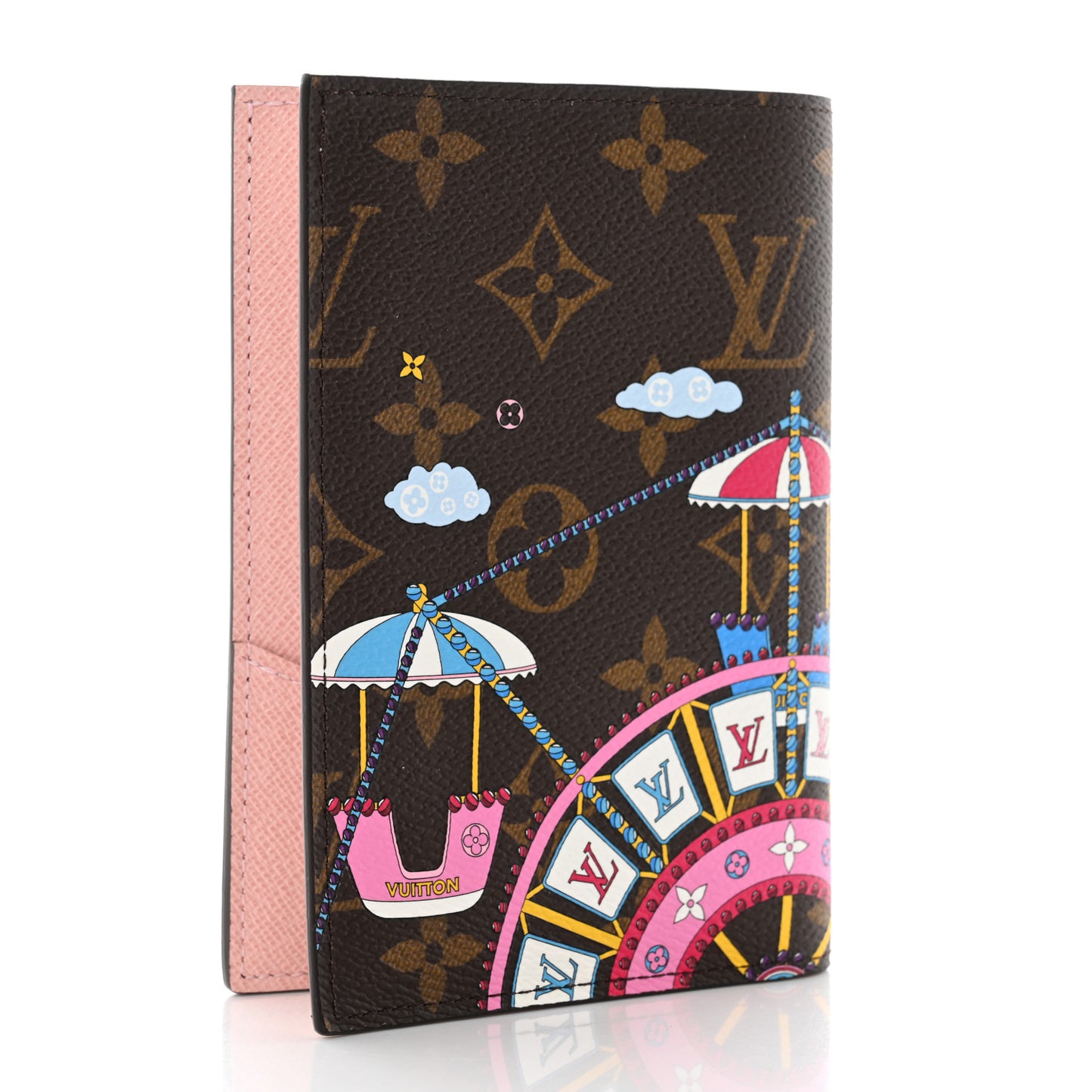Monogram 2020 Christmas Animation Big Wheel Passport Cover Rose Ballerine