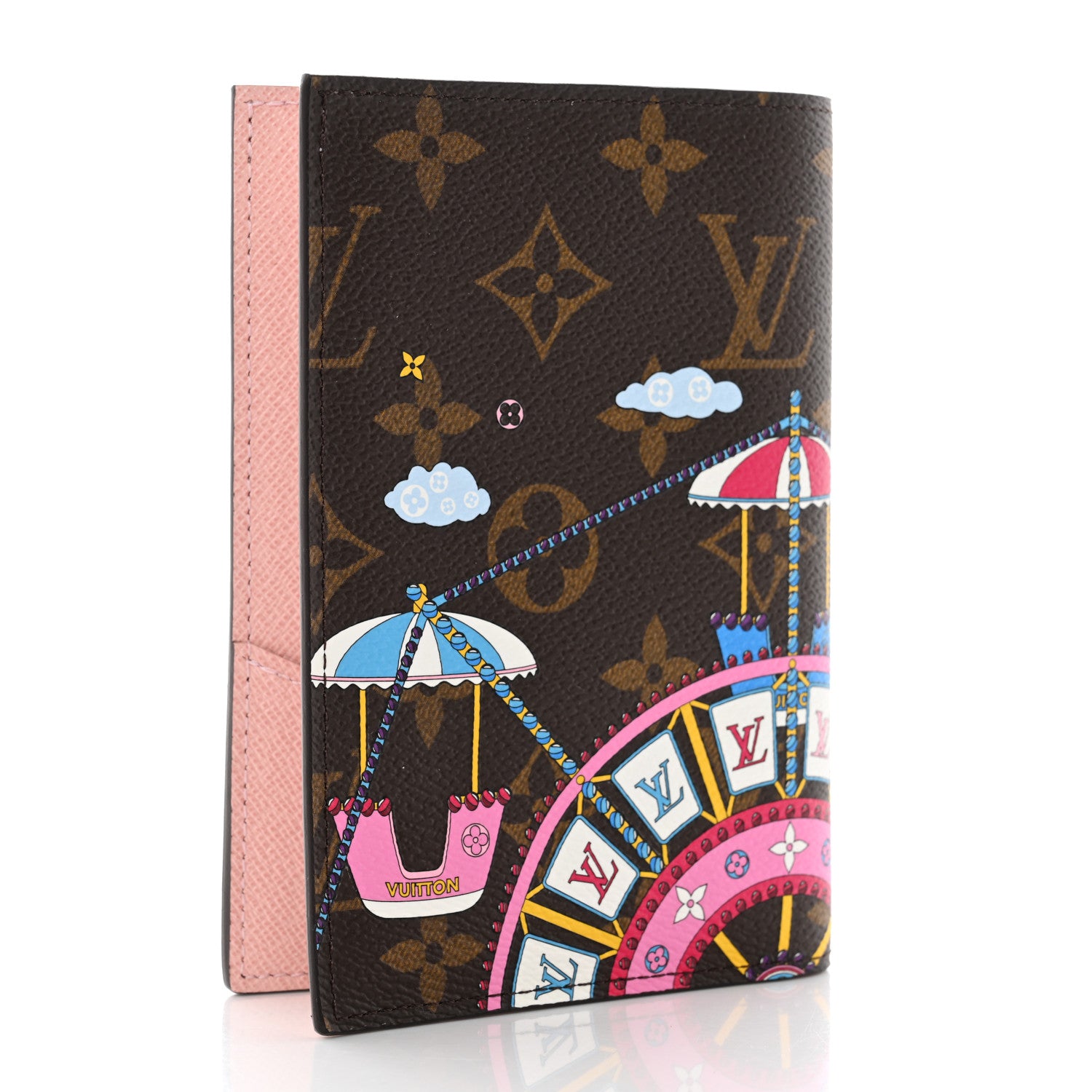Louis Vuitton Monogram 2020 Christmas Animation Big Wheel Passport Cover Rose Ballerine 2 of 7