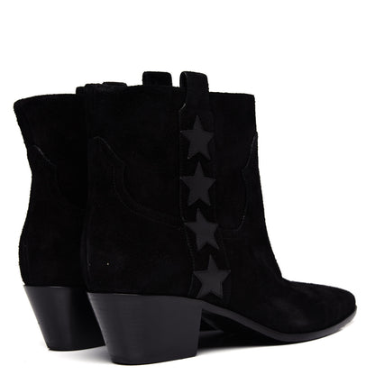 Saint Laurent Suede Rock 40 Stars Ankle Boots 35 Black 4 of 10