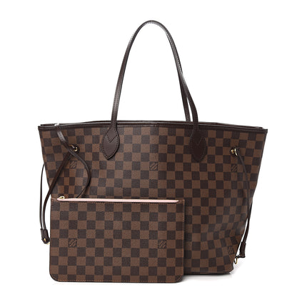 Louis Vuitton Damier Ebene Neo Neverfull MM Rose Ballerine 1 of 10
