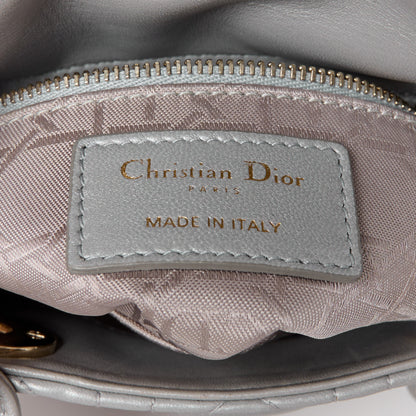 Christian Dior Metallic Lambskin Cannage Mini Lady Dior Grey 6 of 13