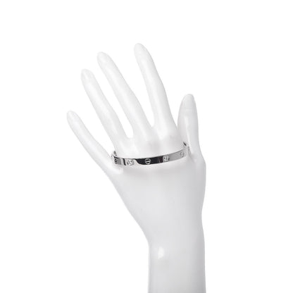 Cartier 18K White Gold 4 Diamond LOVE Bracelet 17 2 of 6