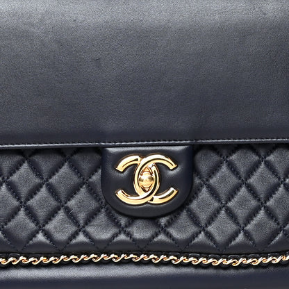 Chanel Lambskin Quilted CC Unchained Clutch Navy 8 of 12