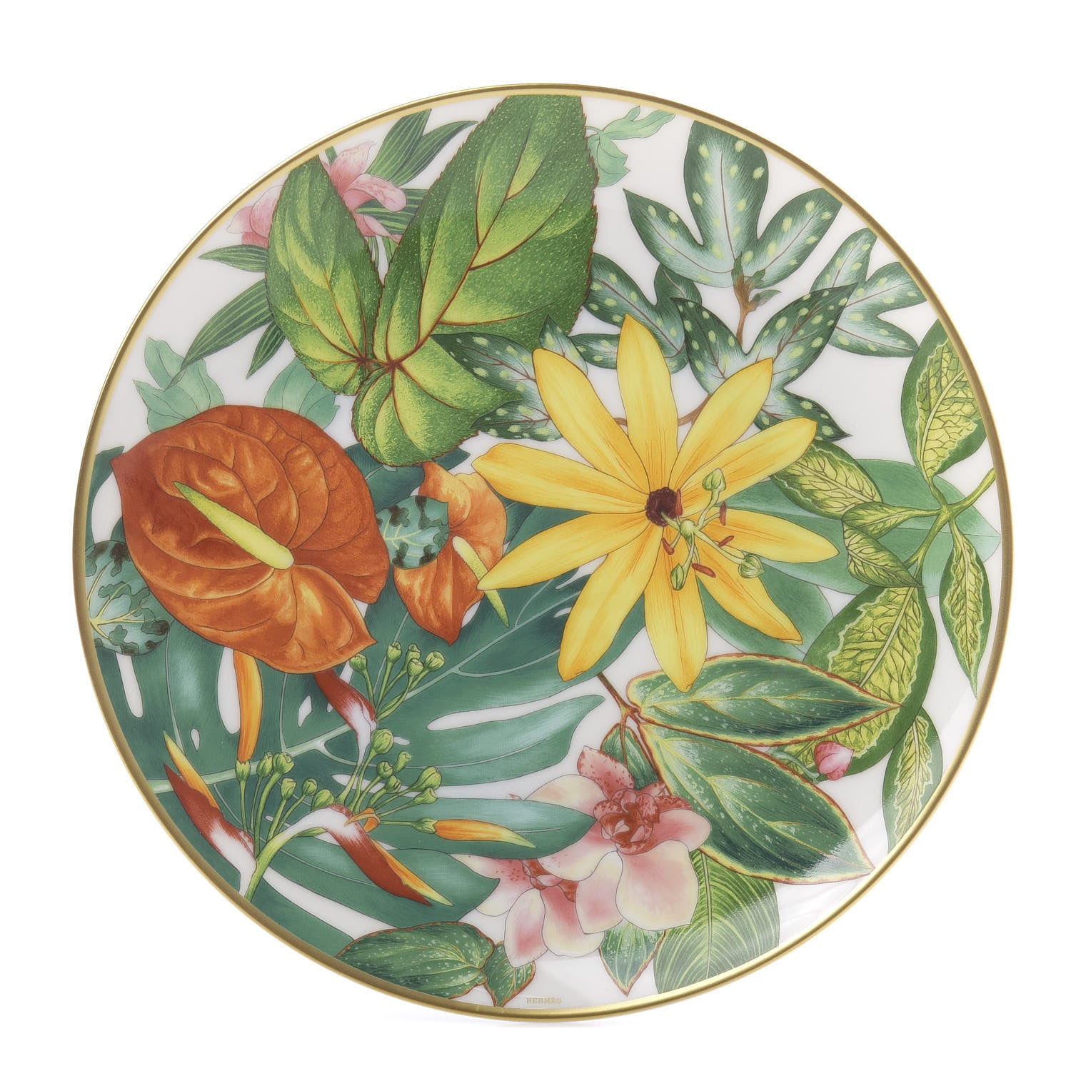 Hermes Porcelain Passifolia Dessert Plate N°2 Set of 2 1 of 6