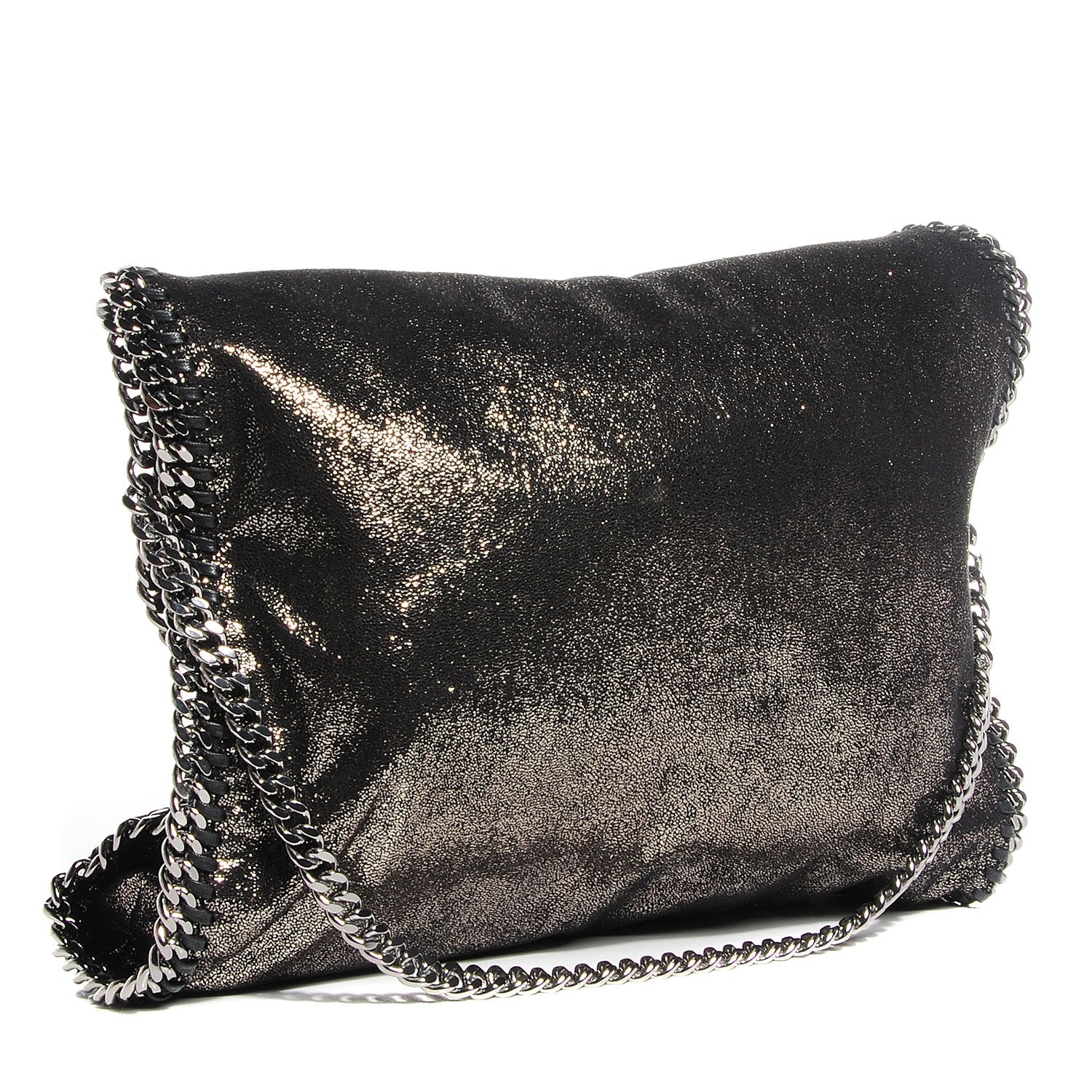 Stella McCartney Faux Leather Falabella Chamois Foldover Tote Ruthenium 3 of 9