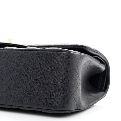Chanel Caviar Quilted Jumbo Double Flap Navy Blue 10 of 11