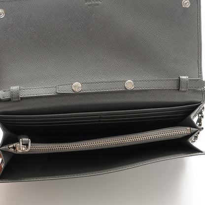 Prada Saffiano Metal Oro Chain Wallet Marmo 5 of 7